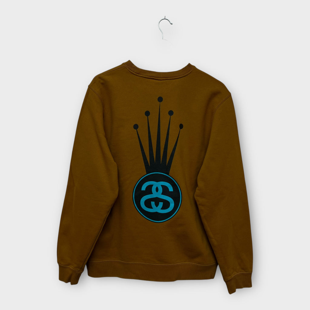 Sweat Stussy crown marron - M