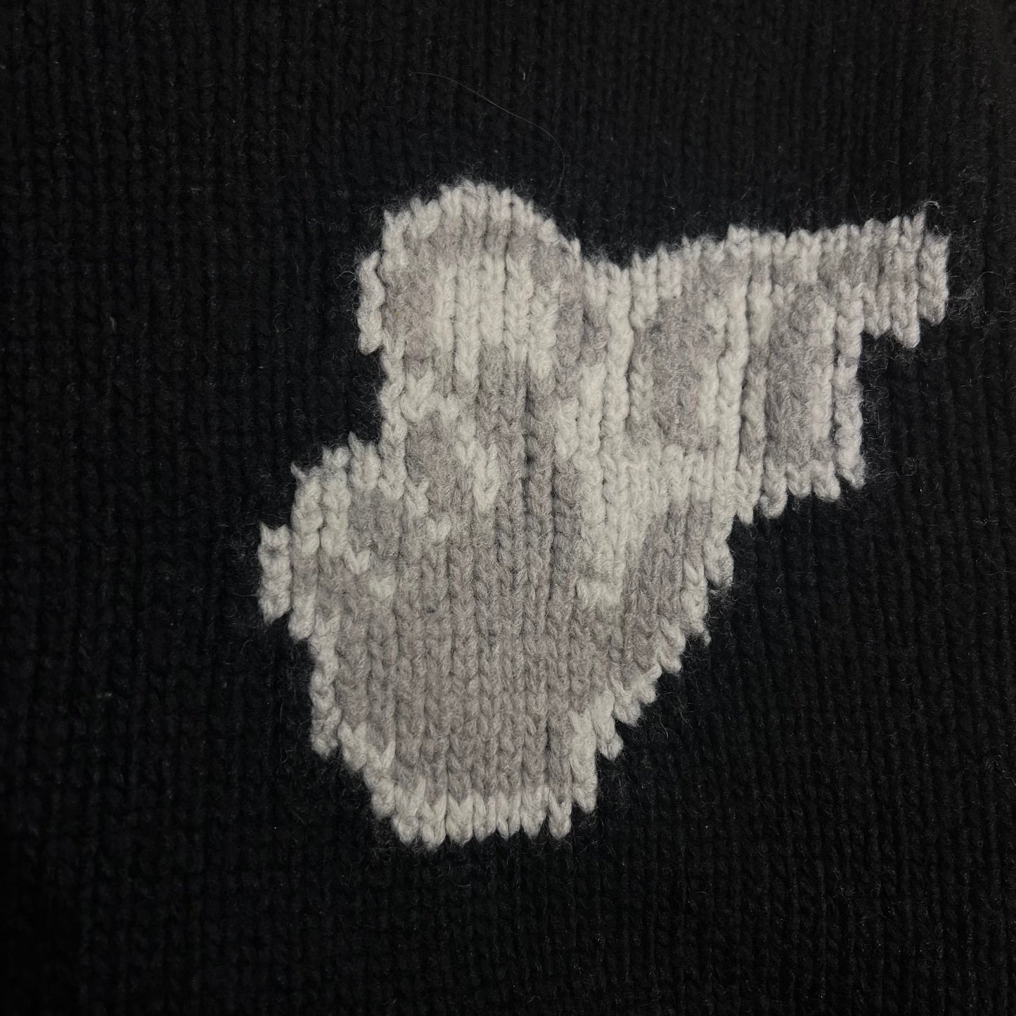 Pull OFF White Laine Noir - S