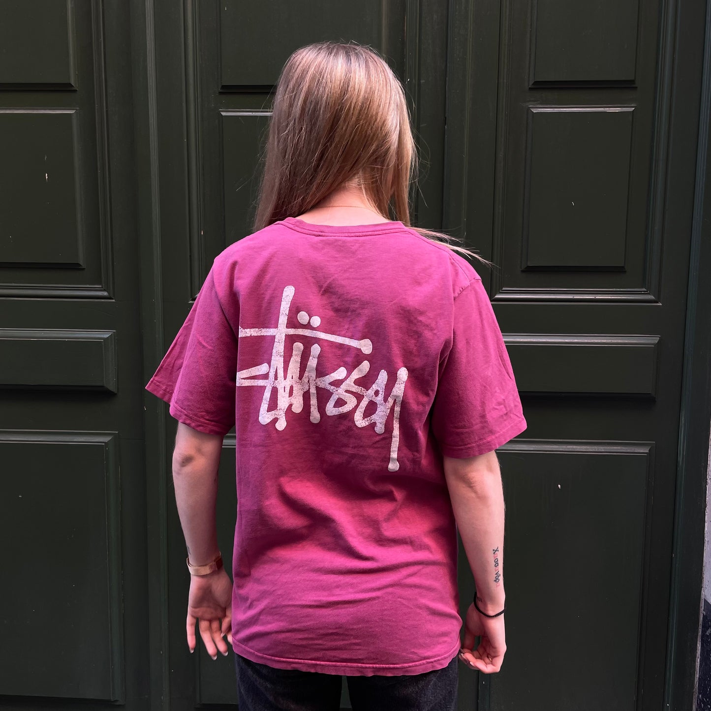 Classic Burgundy Stussy T-shirt - S