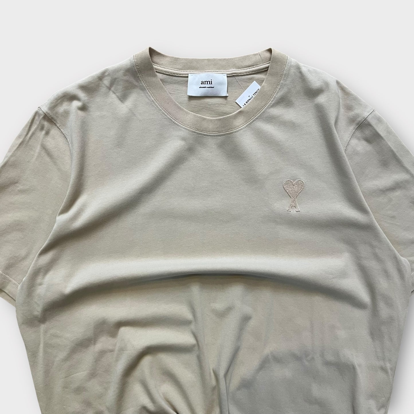 T-Shirt Ami Beige Gros Coeur - M