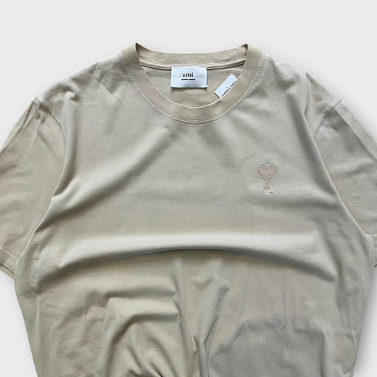 T-Shirt Ami Beige Gros Coeur - M