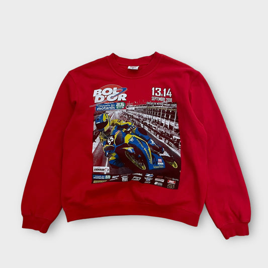 Sweat rouge vintage racing Bol D'or 2008 - M