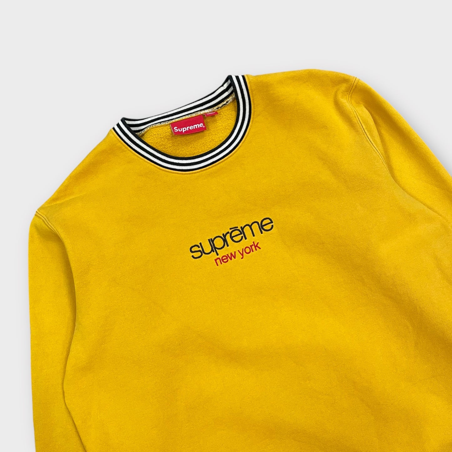 Sweat Supreme jaune Classic logo - L