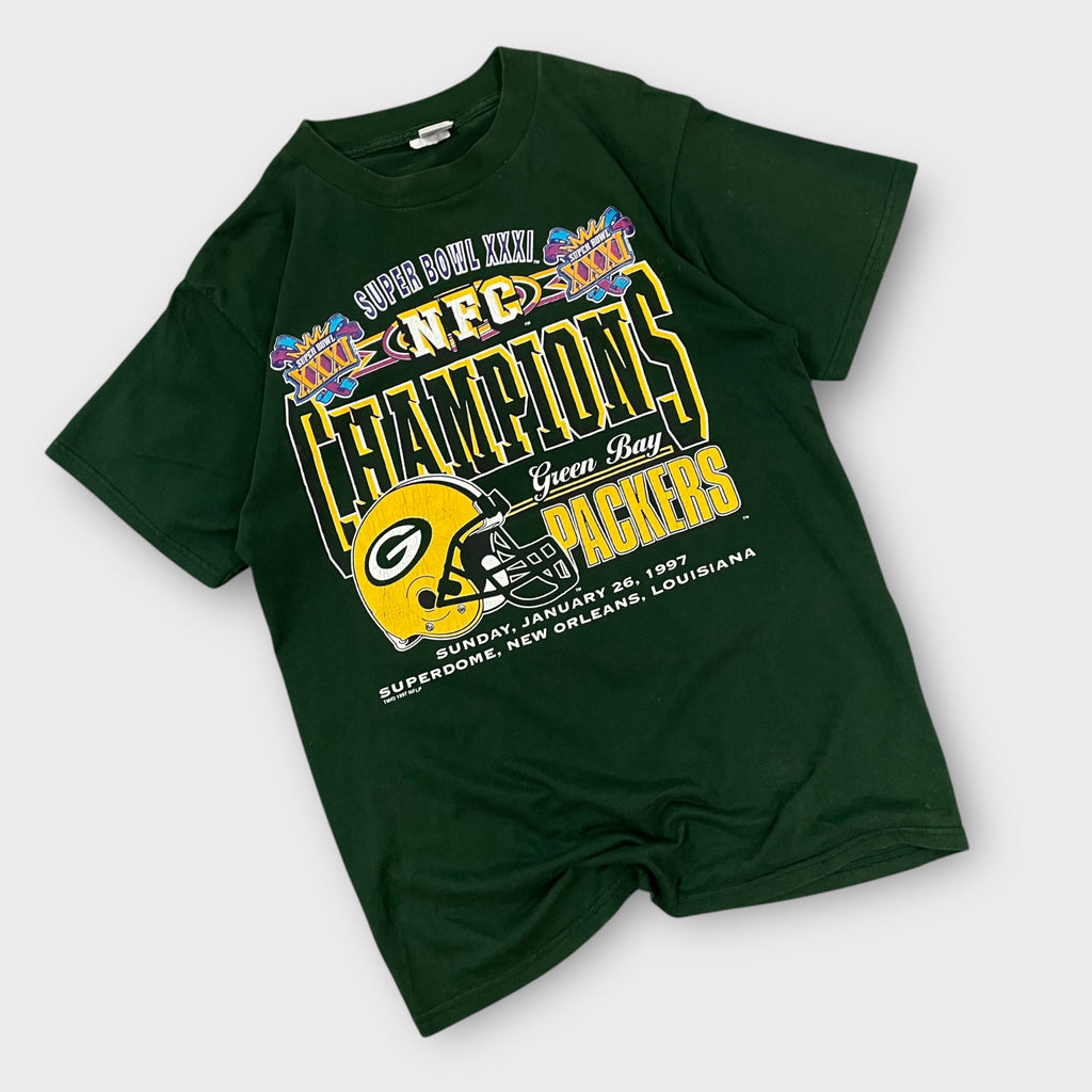 Rare Graphic tee vintage Logo7 Green Bay Packers Made in USA de 1997 - L