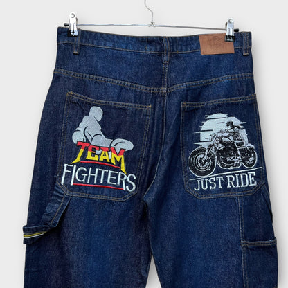 Hip Hop Baggy Jeans brodé - FR46