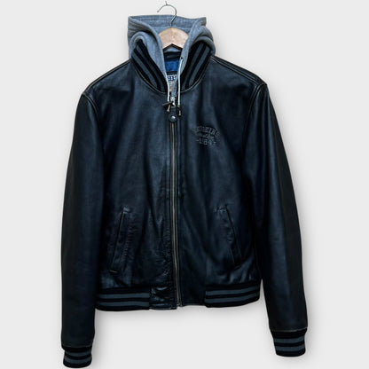 Bomber Redskins en cuir noir - L