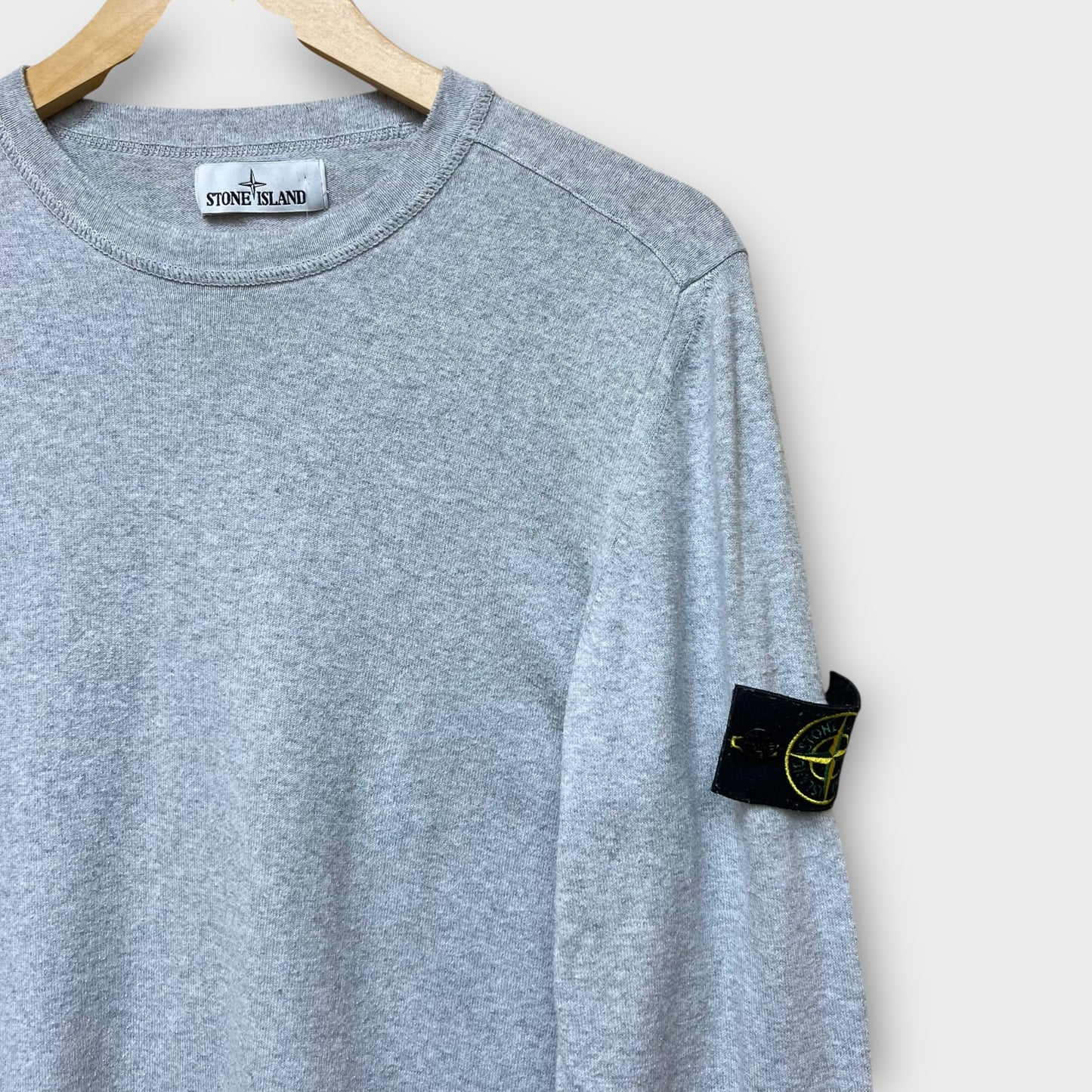Pull fin Stone Island gris - L