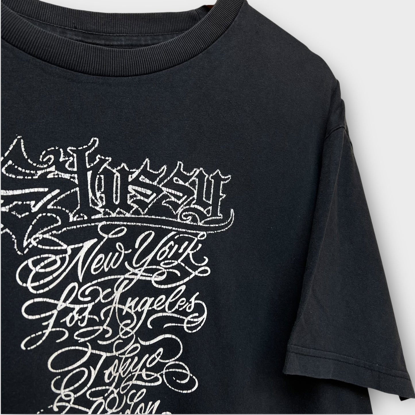 T-shirt vintage Stussy Mister Cartoon noir - L