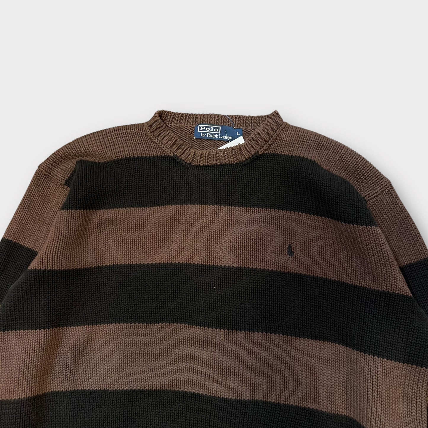 Pull Ralph Lauren Rayé marron / Noir - L