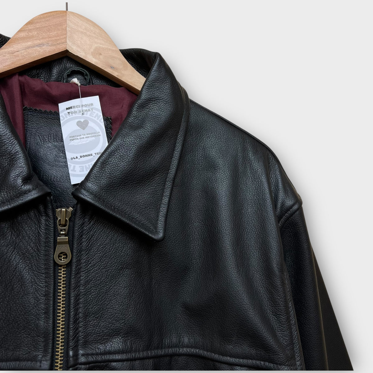 Veste Cuir Noir Jack Daniels - L