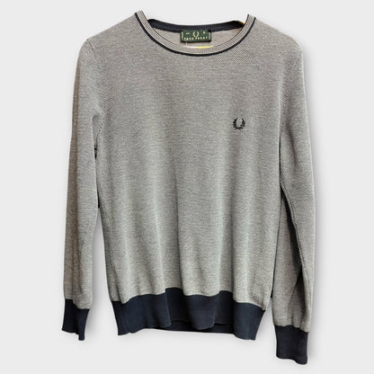 Sweat Fred Perry blanc bleu - S