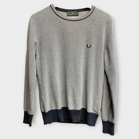 Sweat Fred Perry blanc bleu - S