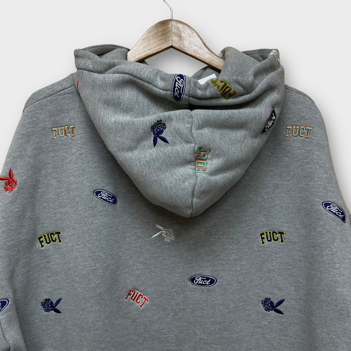 Hoodie épais fuct gris multi logo - XL