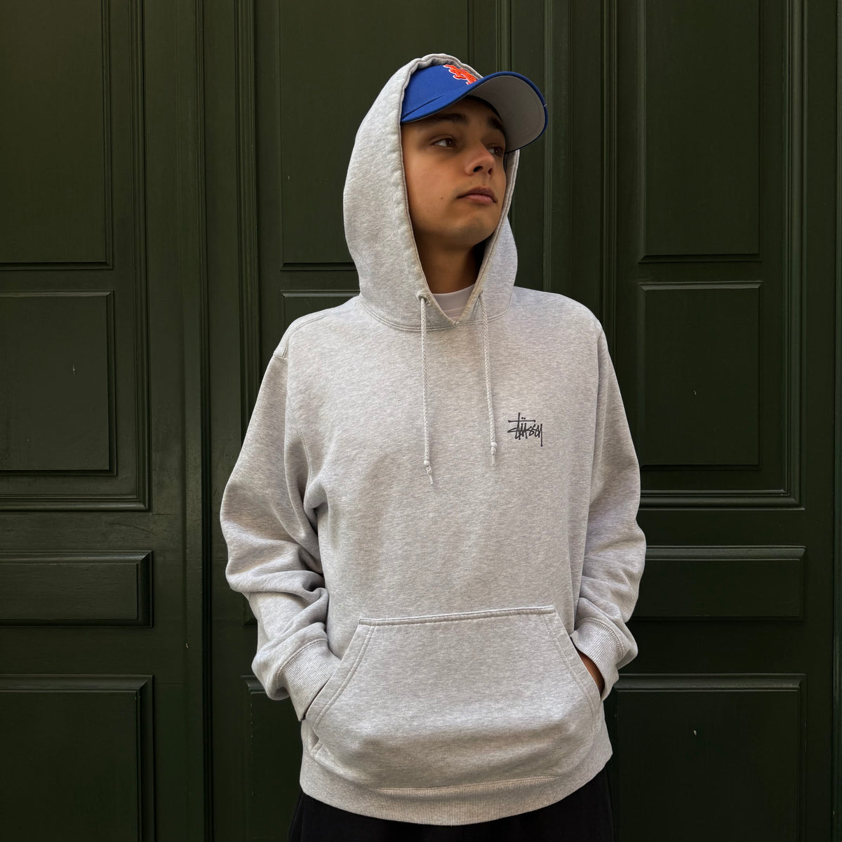 Basic Hoodie Stussy gris - L