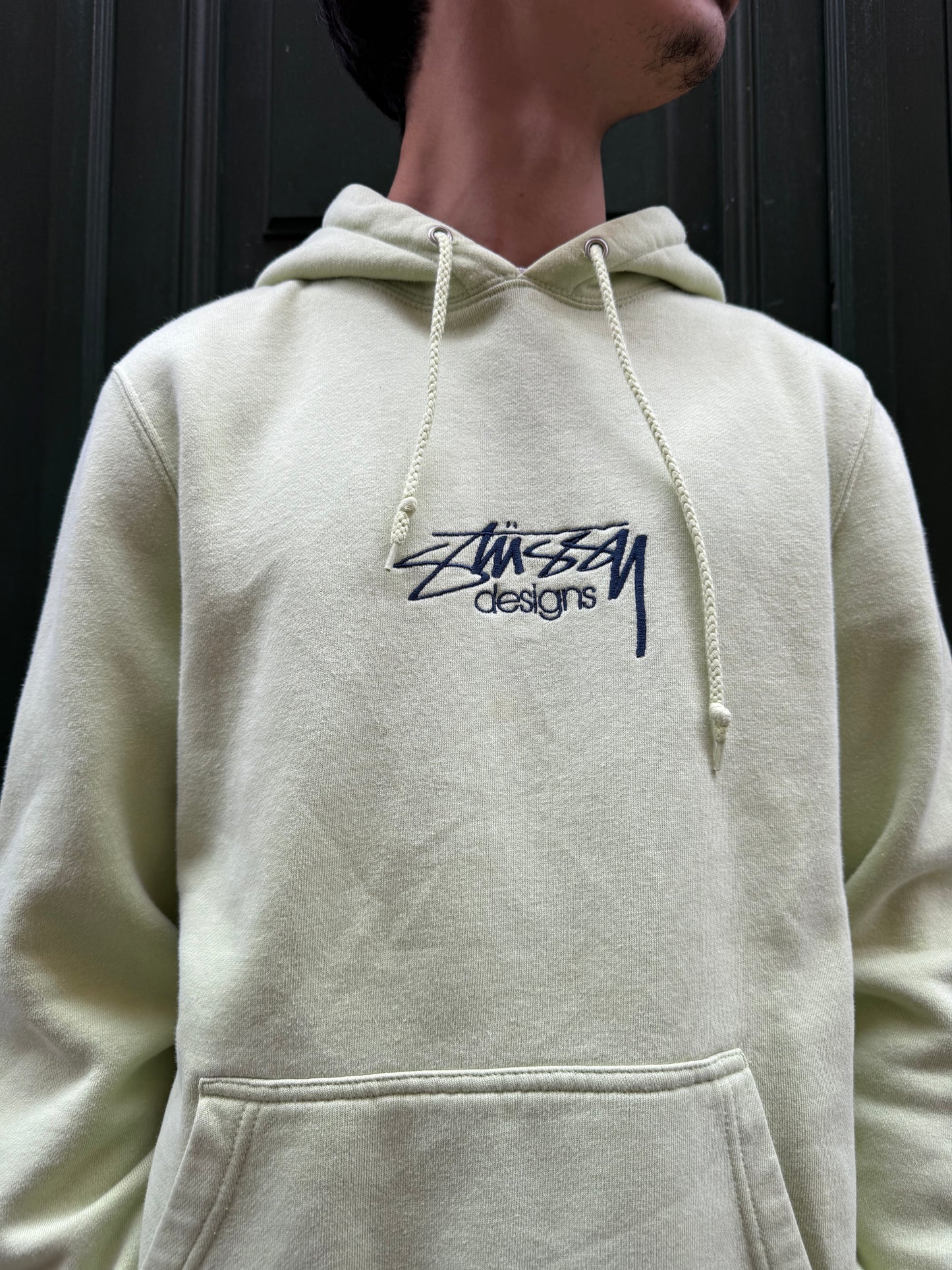 Hoodie Stussy Designs vert (légères taches) - S