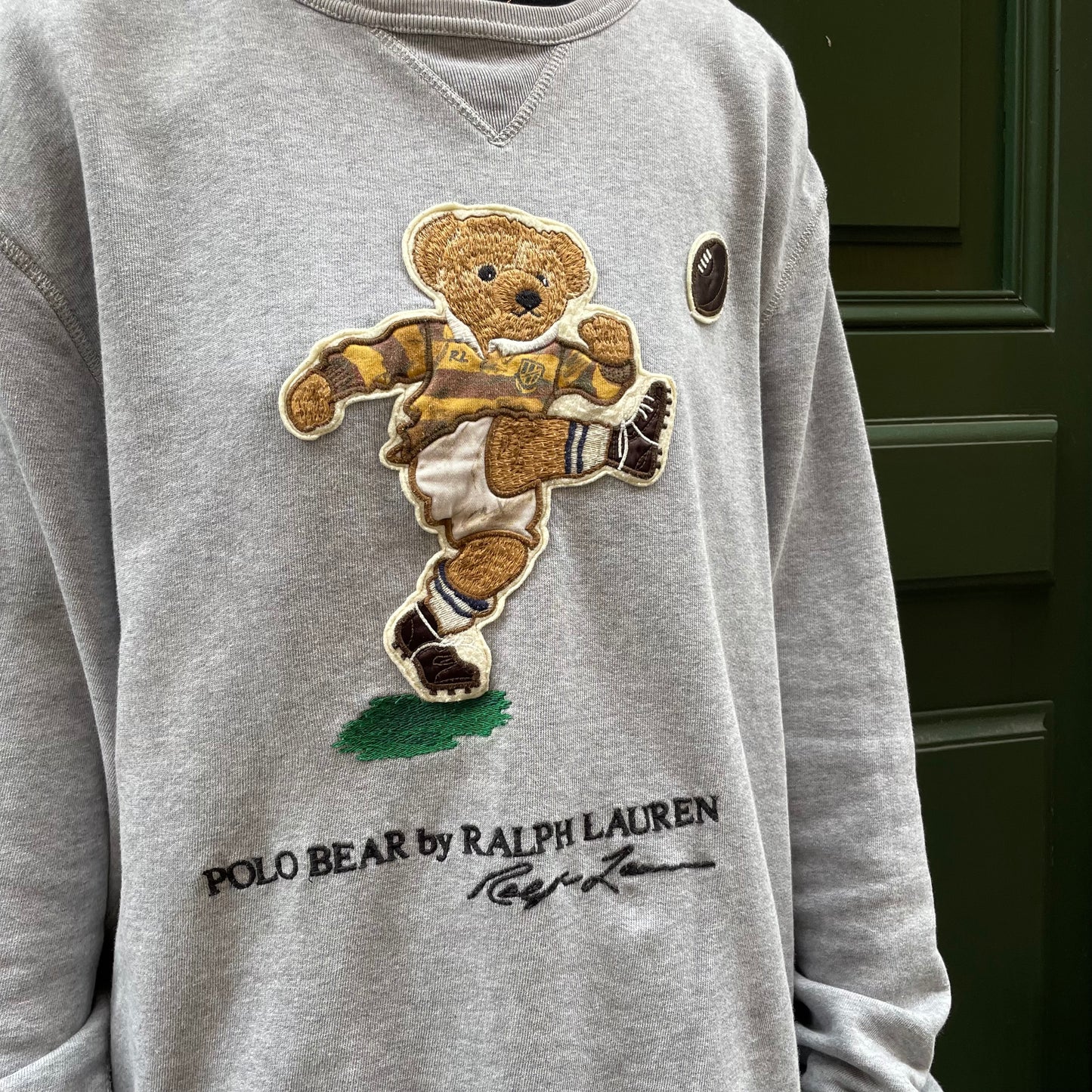 Sweat Polo Bear Ralph Lauren gris - M