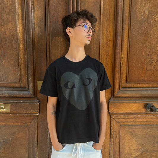 T-shirt Comme Des Garçons Gros Coeur Noir - L