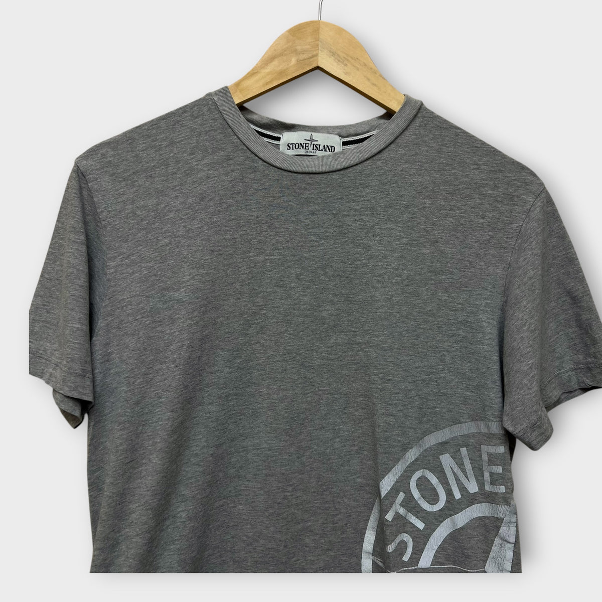 T-shirt Stone Island gris (certilogo coupé) - S