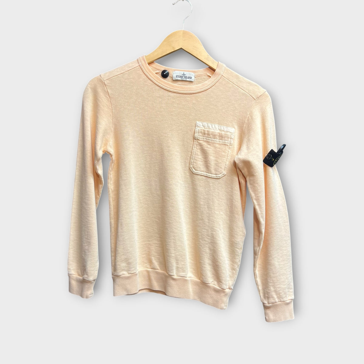 Sweat Stone Island junior peche 10y (tache sur la manche)