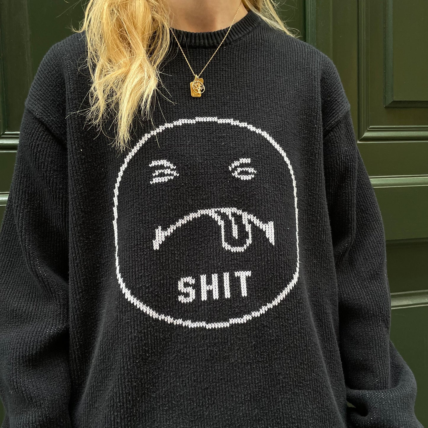 Pull en maille noir "shit" Supreme - L