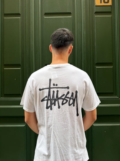 T-shirt Stussy blanc "classic logo" - L