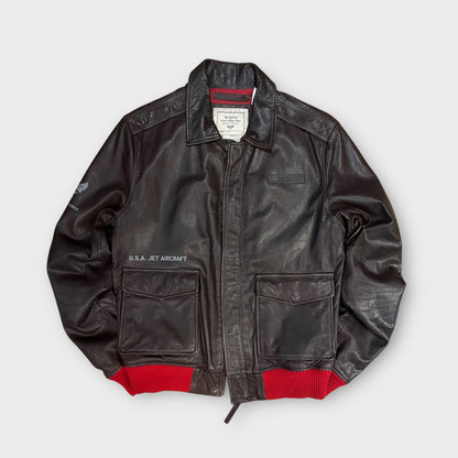 Veste En Cuir Avirex Marron - L