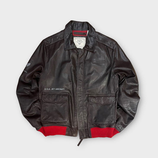 Veste En Cuir Avirex Marron - L