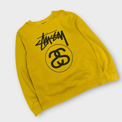 Sweat Stussy moutarde big front logo - M