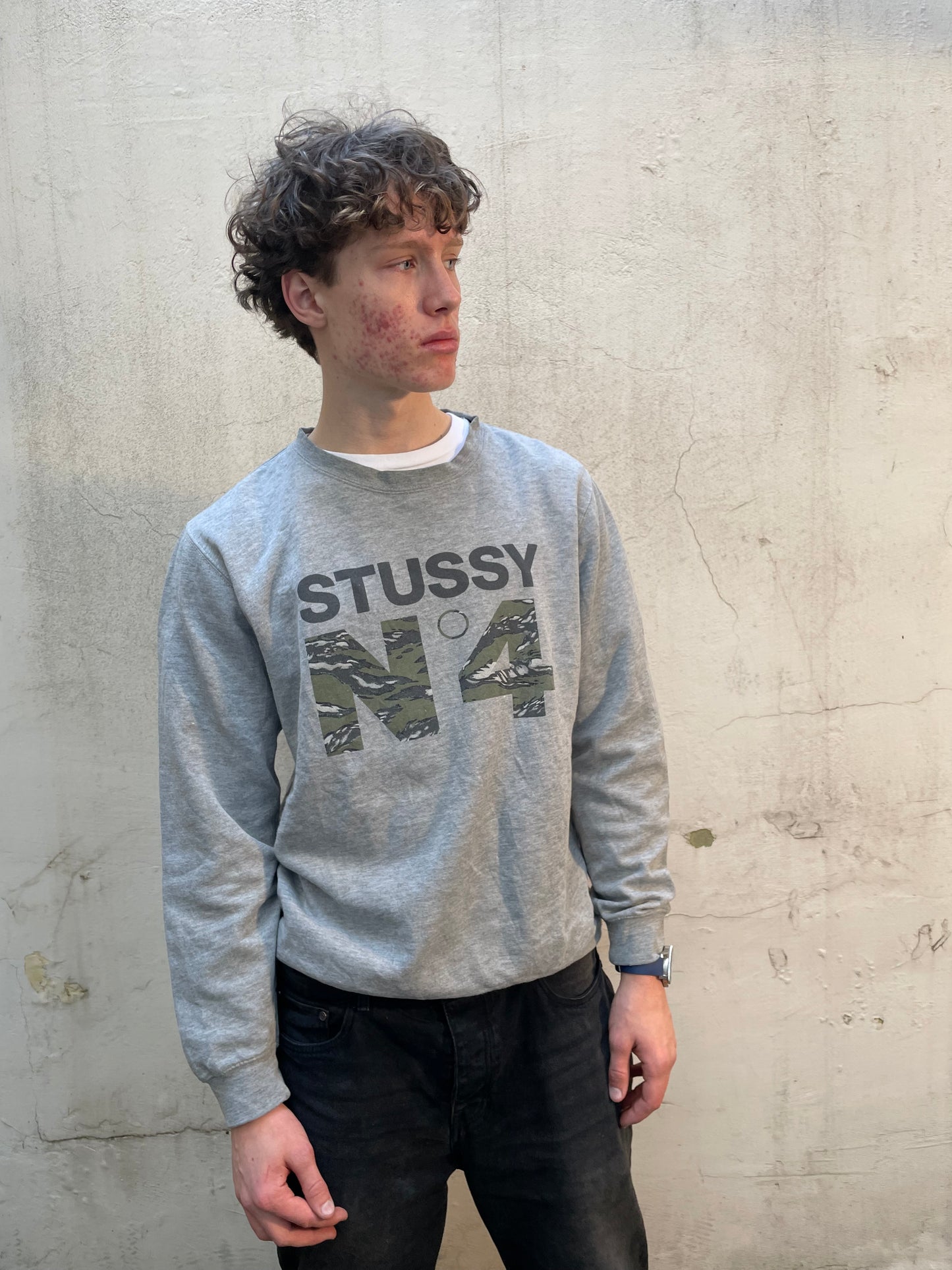 Sweat Stussy N°4 Gris - L