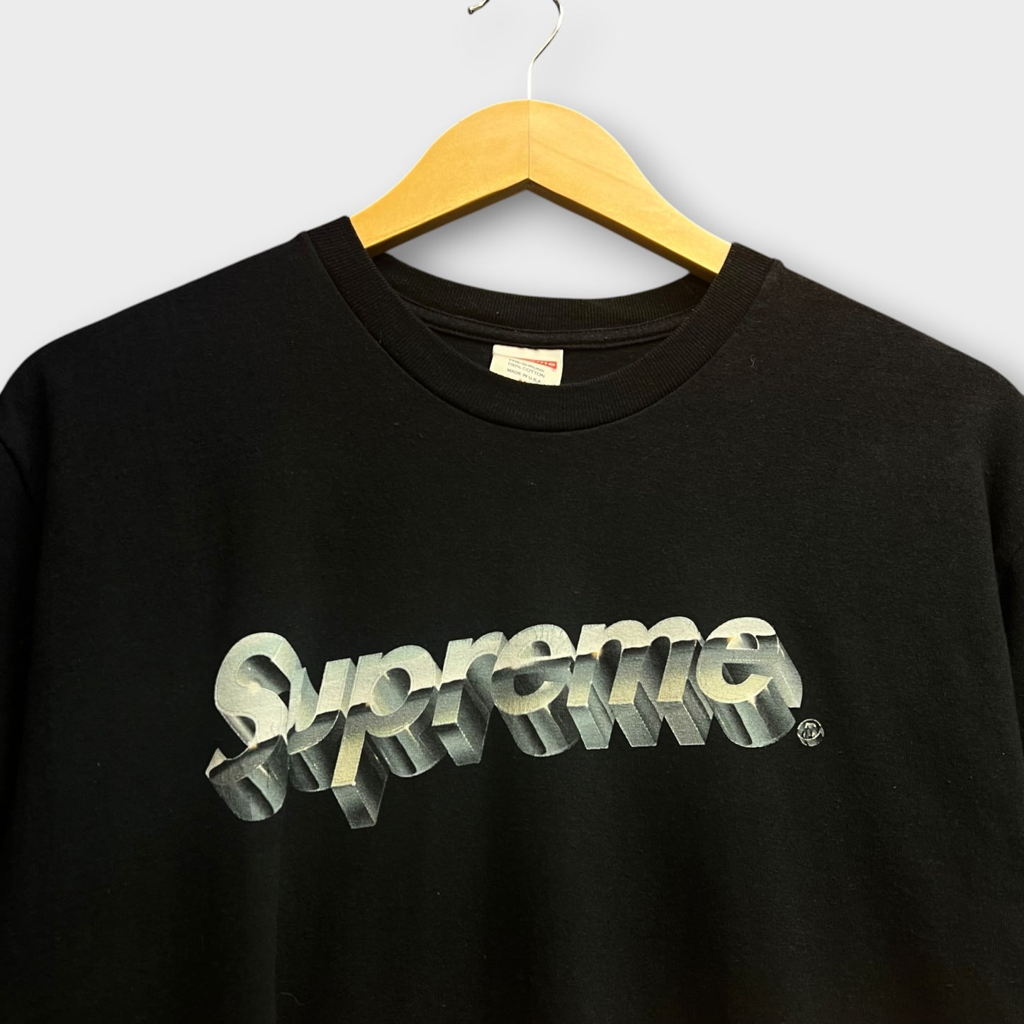 T-Shirt Supreme Noir Chrome Logo - M