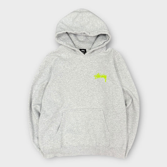 Hoodie Stussy gris basic logo vert - L