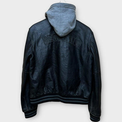 Bomber Redskins en cuir noir - L