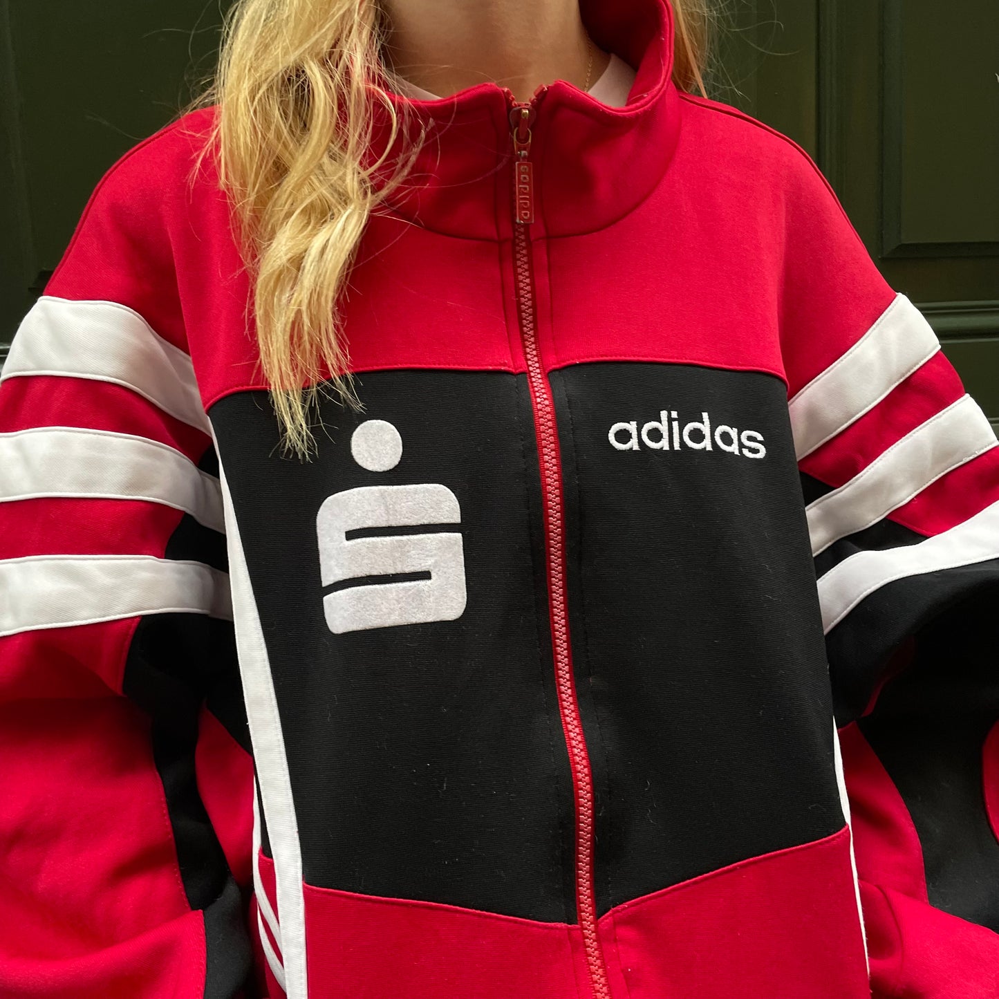 Veste Adidas vintage 90's rouge/noir - M