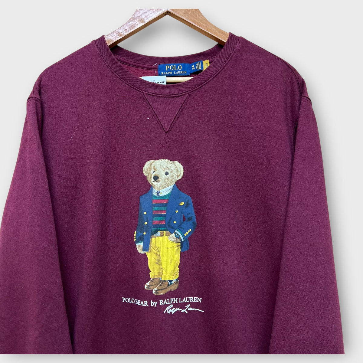 Sweat Ralph Lauren Bear Bordeaux - XL