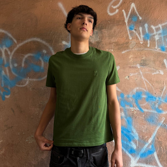 T-shirt Ami Paris vert brodé - L