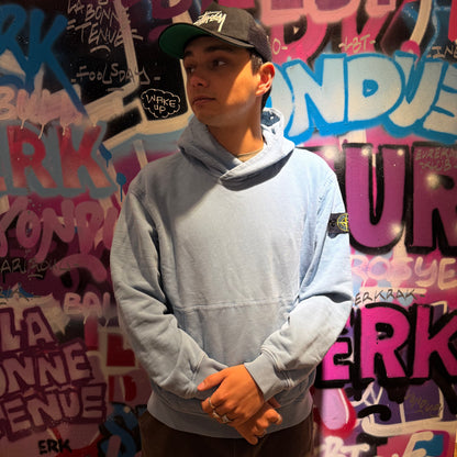 Hoodie Stone Island bleu ciel - L