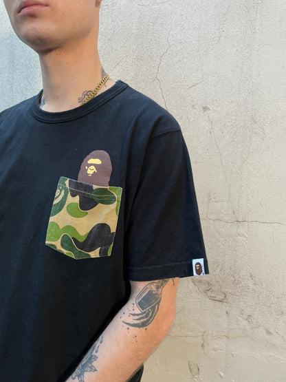 T-shirt Bape Noir Camo pocket - M