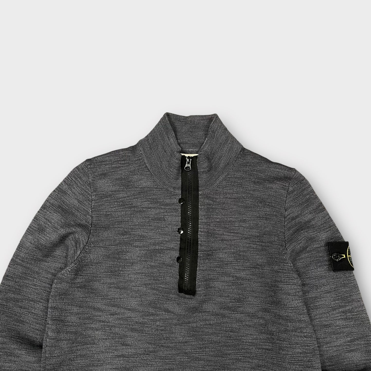 1/4 Zip Stone Island gris - S