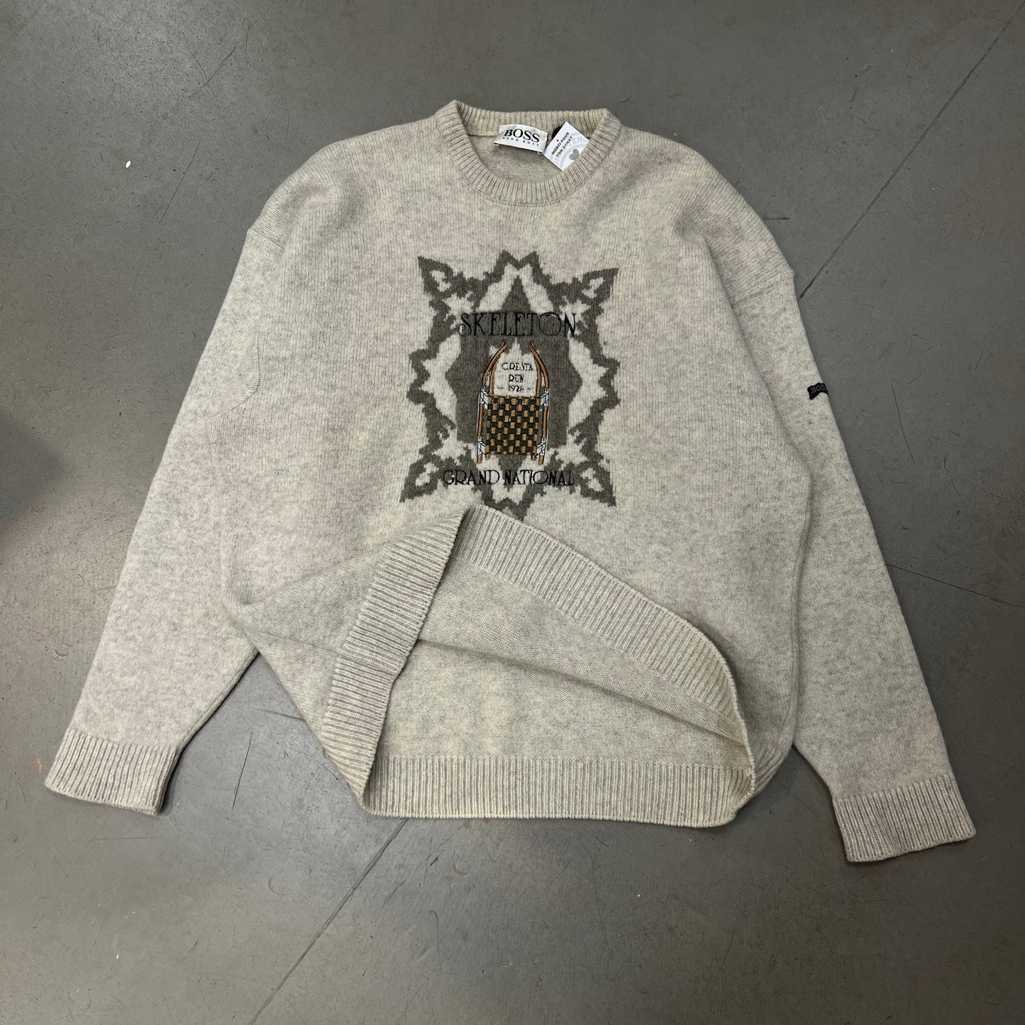 Pull Hugo Boss vintage Pule laine vierge Made in Allemagne - XL