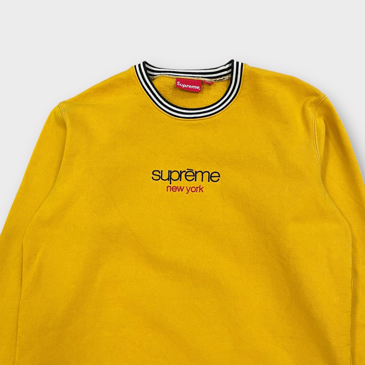 Sweat Supreme jaune Classic logo - L