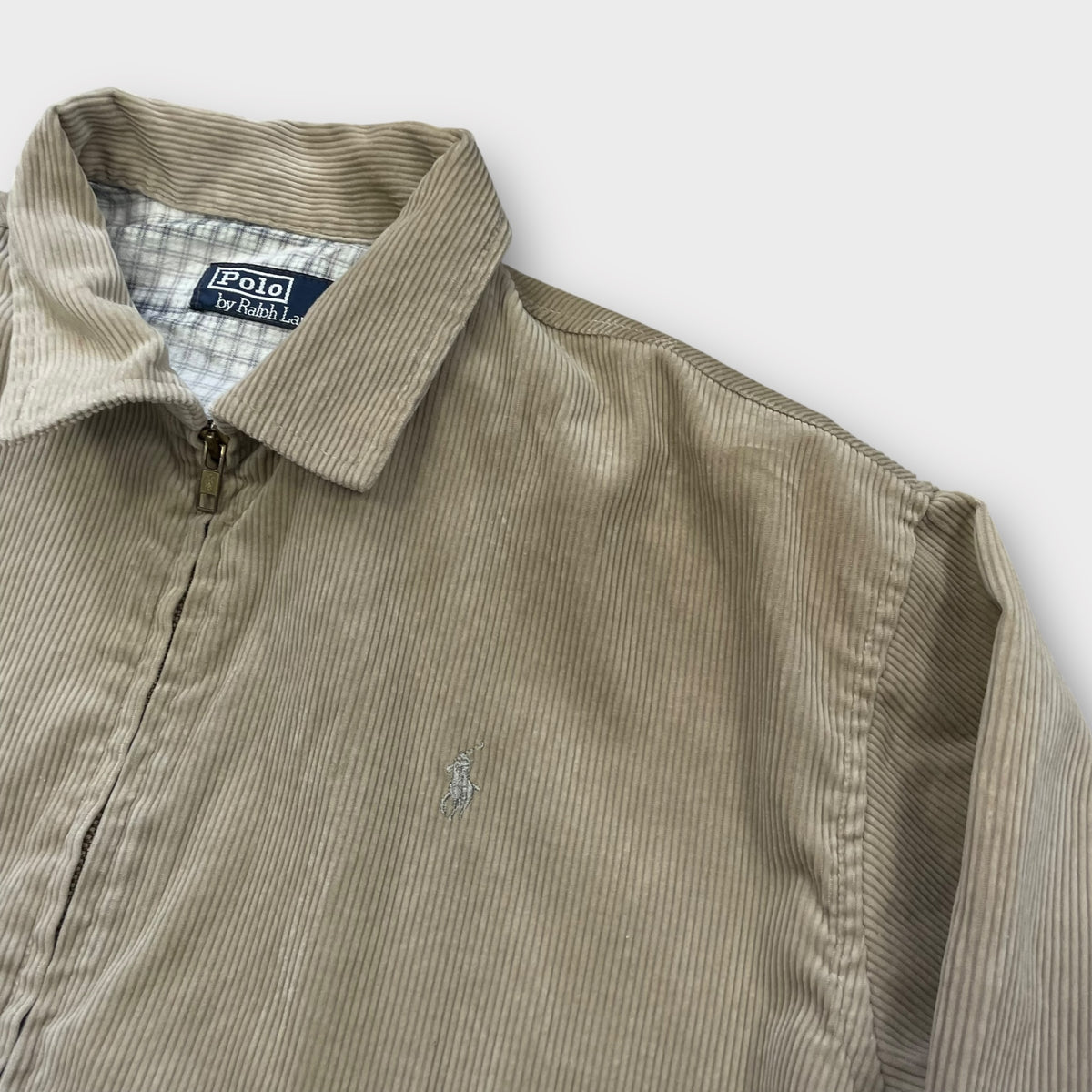 Veste Harrington côtelé beige - M