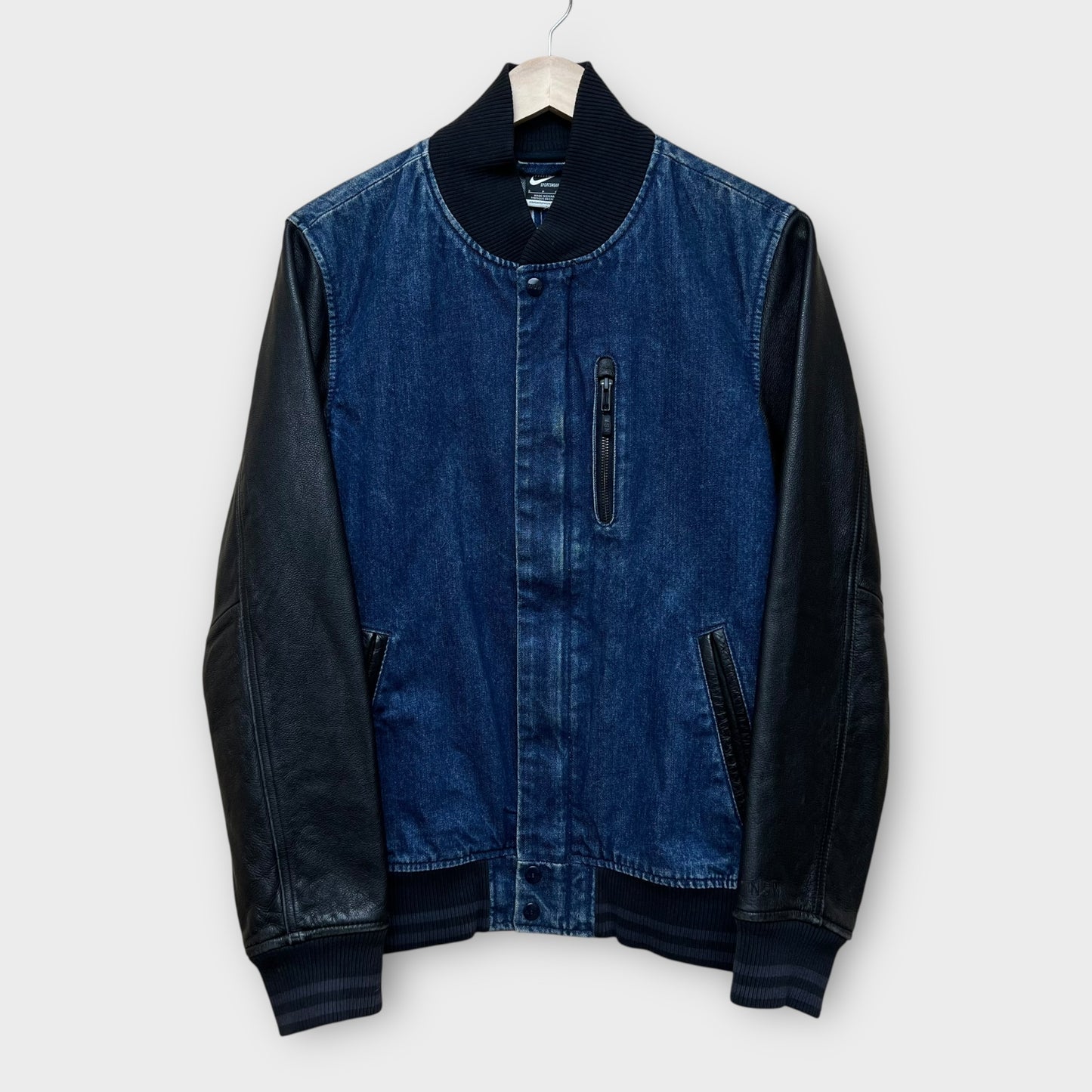 Nike NSW Selvedge Denim Leather Jacket - S