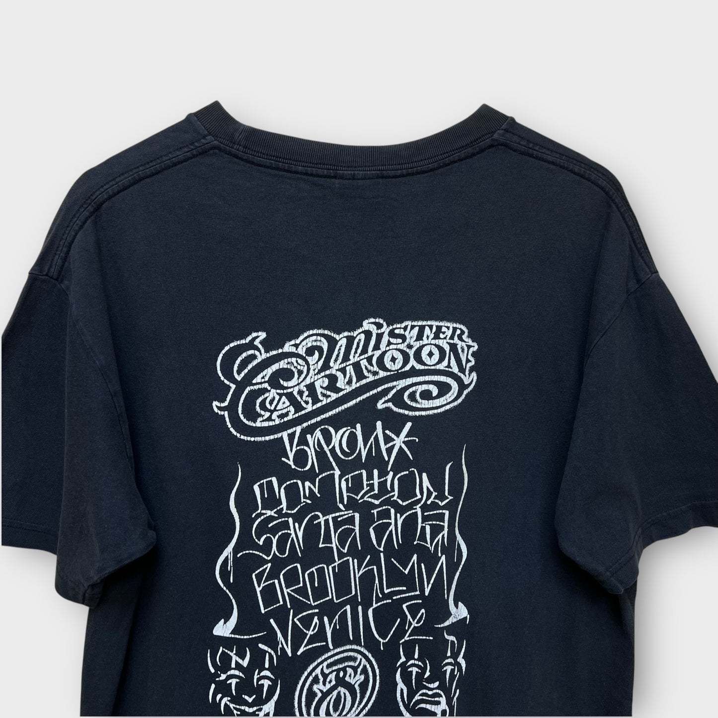 T-shirt vintage Stussy Mister Cartoon noir - L
