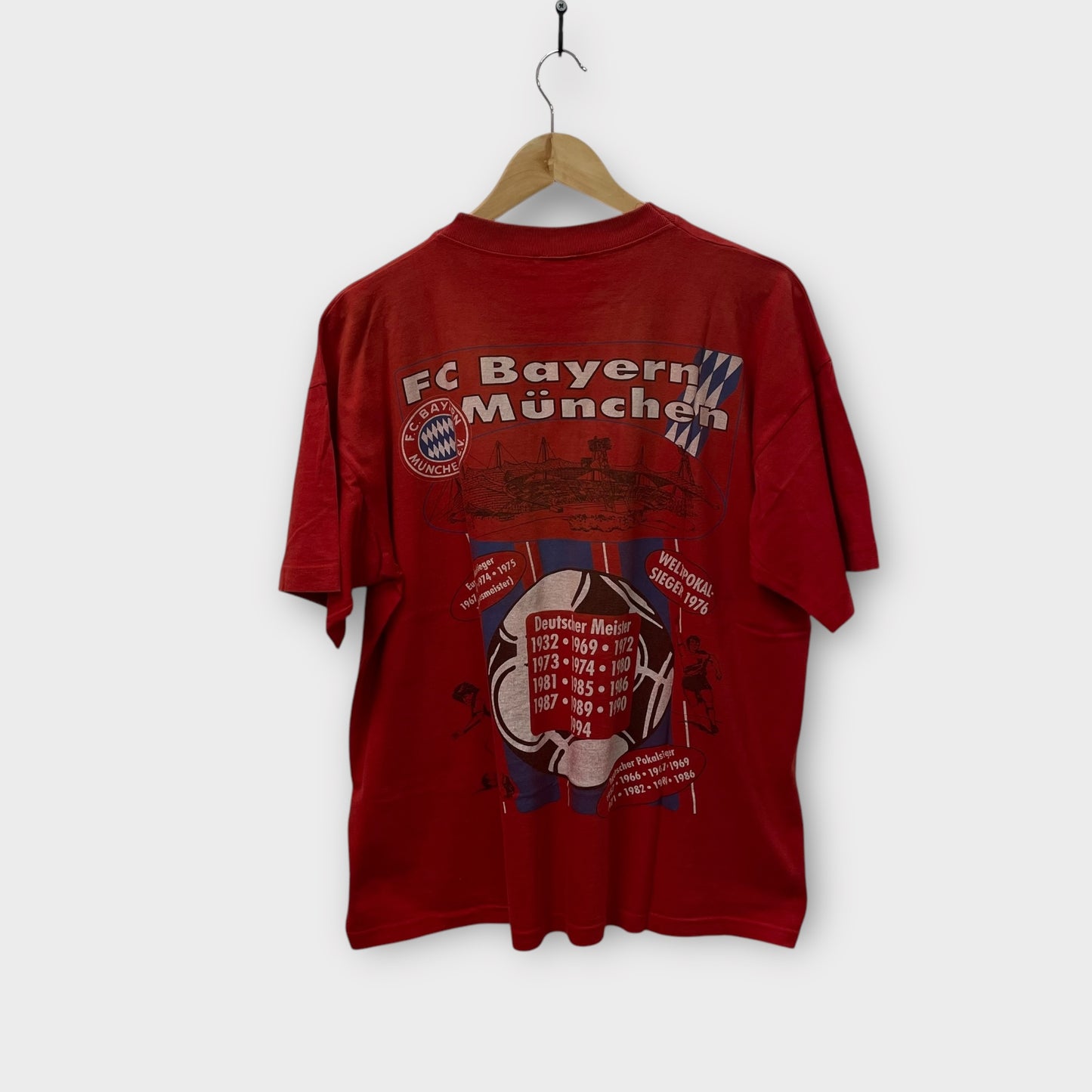 T-shirt vintage rouge Bayern 90' - M