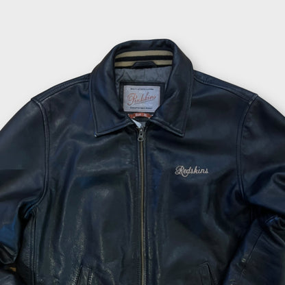Veste Cuir Redskins bomber noir (trou intérieur) - XL