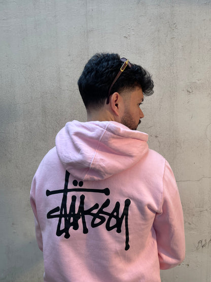 Basic hoodie Stussy rose - L