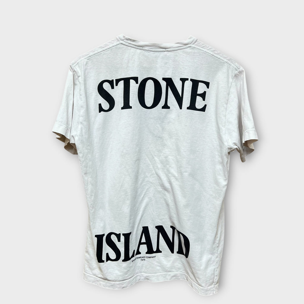T-shirt Stone Island blanc (Certilogo coupé) - M