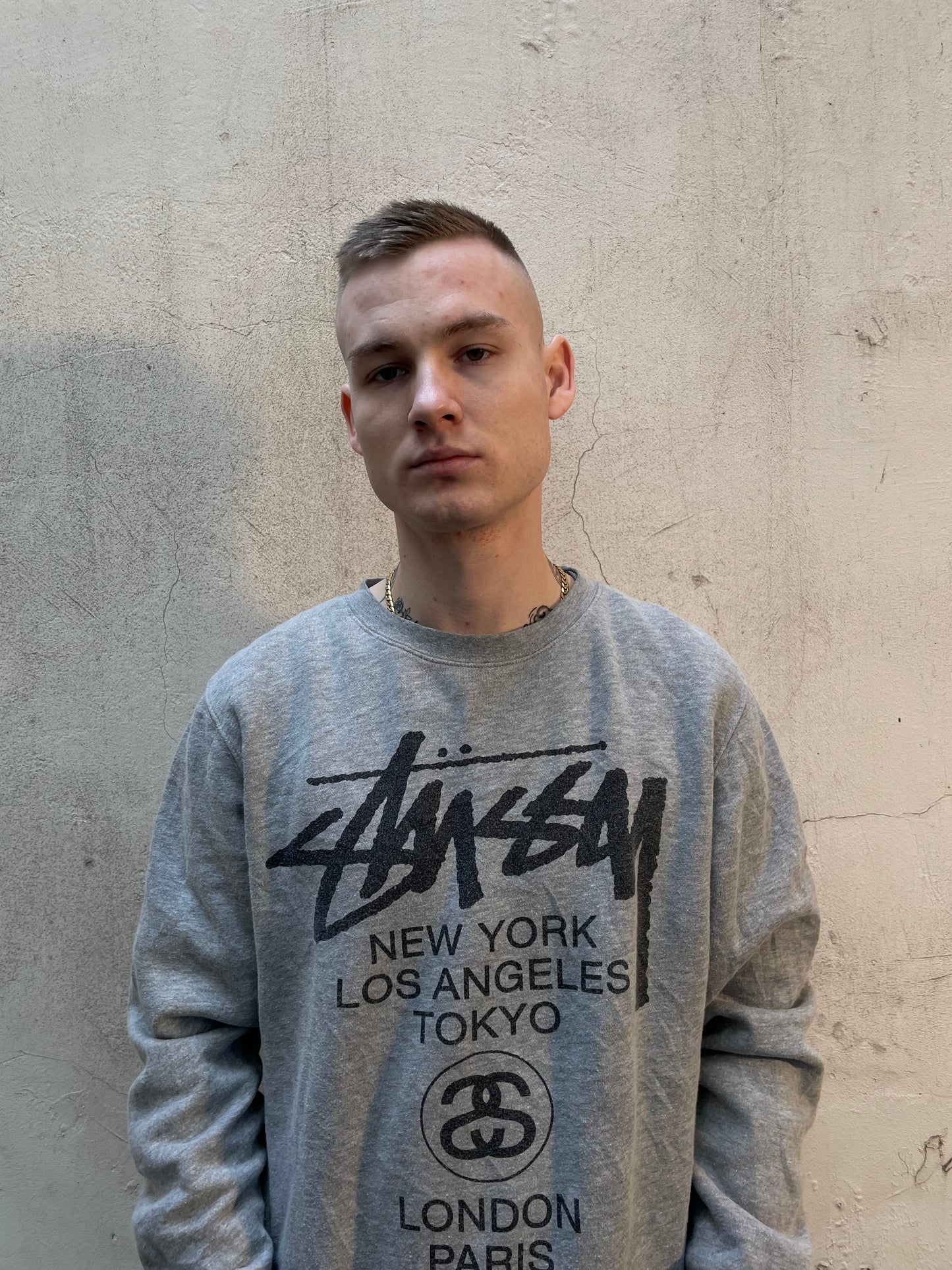 Sweat Stussy Destination gris - M