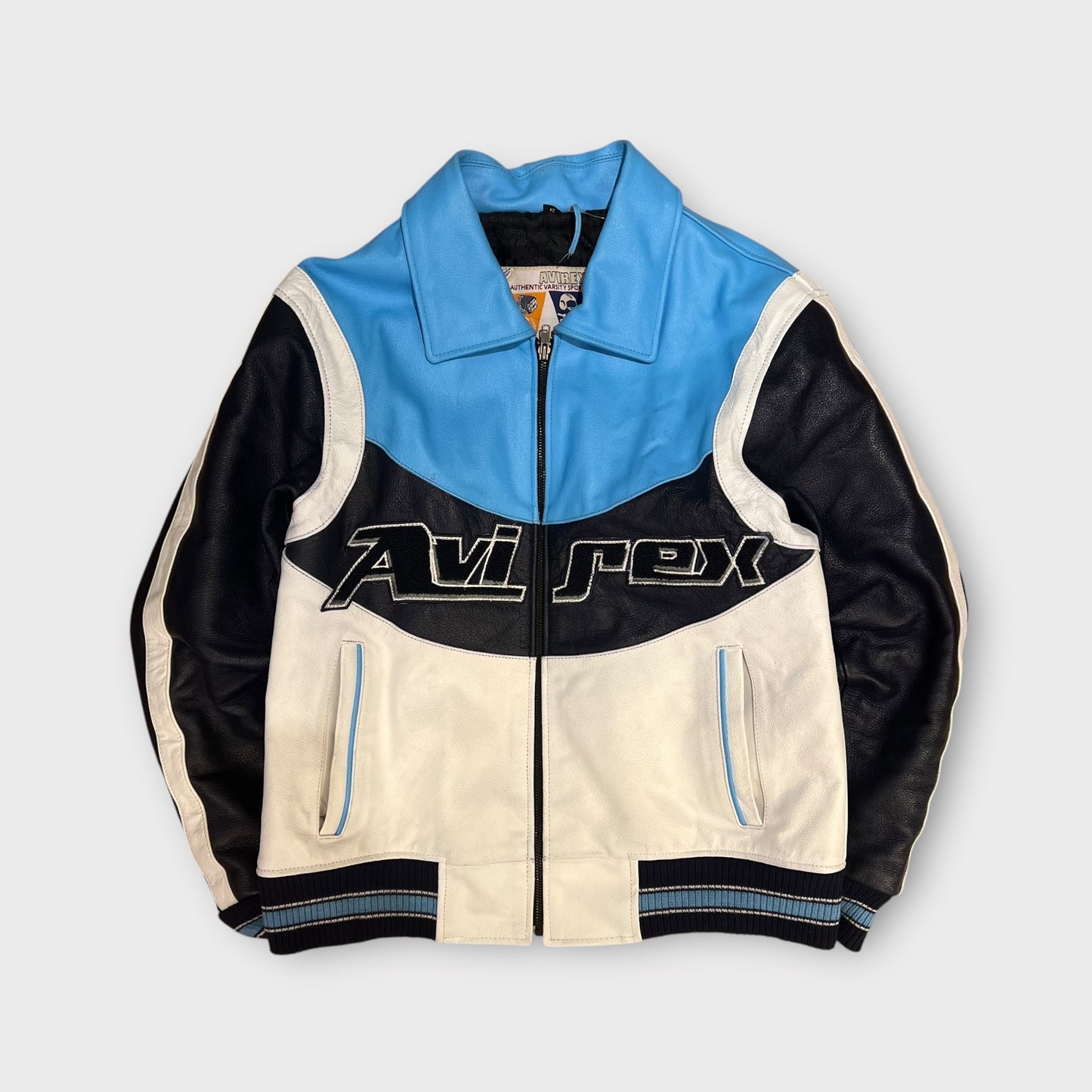 Veste En Cuir Avirex Bleu - S
