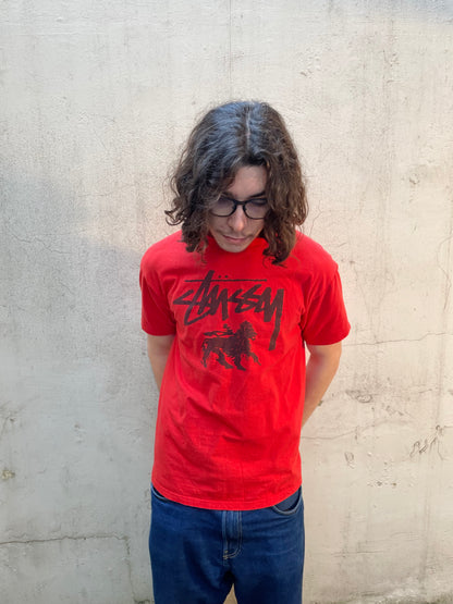 T-shirt Stussy vintage 00's rouge - L